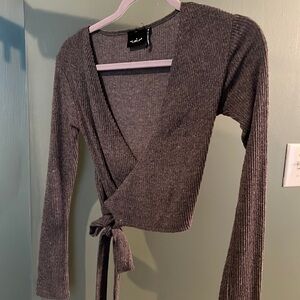 Urban Outfitters cropped side tie long sleeve shirt